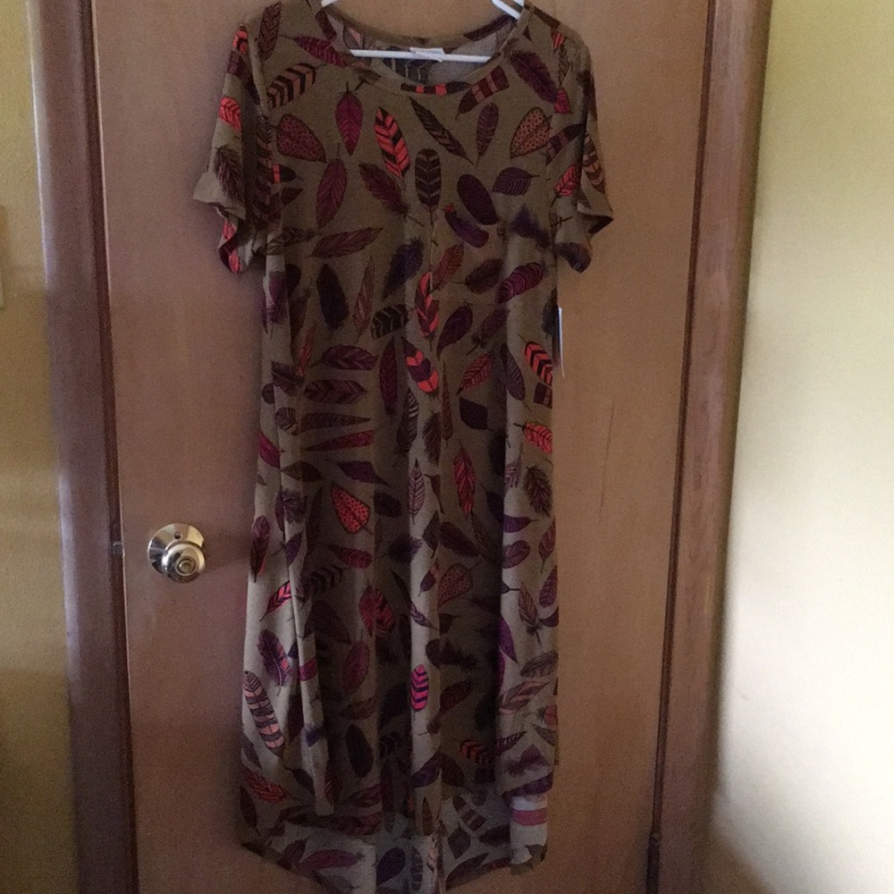 Lularoe Green Feather Carly